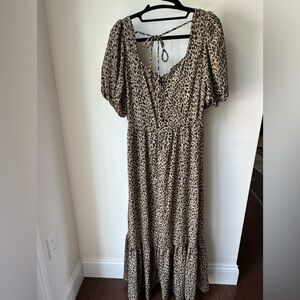 Sugar + Lips cheetah midi/maxi dress